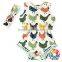wholesale new born clothes pineapple prints elastic waist sleeveless pom pom baby girls rompers