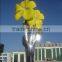 Large outdoor stainless steel flower decoration in yellow color for sale