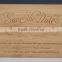 low MOQ bamboo laser engraved save the date card