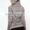 Brazilian Gym Wear Clothing Wholesale Zip Front Grey Hooded Jacket Side Pockets Sports Running Women Gym Wear 2017