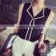 2017 New Summer V-neck t Shirt Sleeveless Chiffon for Women Were Thin