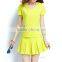 Hot sale yellow sweet trendy butterfly printing tennis apparel women