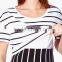 fashion wholesale black and white stripe elegant maternity t-shirt