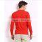 cotton plain long sleeve red t shirt with V neckline
