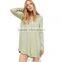2017 OEM Women Seaside Style Vented Long Sleeve Blouse Dress