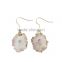 Gold Plated Raw Crystal Amethyst Cluster Natural Stone Drop Earrings