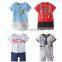 gentle style short sleeve baby boy romper with necktie