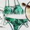 New Leaf print Women's Bikini Push Up Bra Hot Sexy Bikini Swimwear 2017