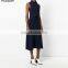 High Fashion Women 100% Wool Tie Neck Sweater Dress