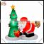 Christmas decorative inflatable christmas santa tree, led lighted santa tree with santa claus for inflatable christmas ornament