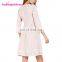 Latest Design Pink Long Sleeve Knee Length One Piece Dresses For Fat Girls