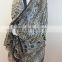 Hangzhou 100% silk long 110*200cm muslin habotai silk head shawl and scarf with geometry