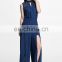 T-JP507 Elegant Navy Blue Lace Chiffon Latest Design Rompers Jumpsuits Women