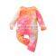 Posh Baby Ribbed Tiedye Jumpsuit Long Sleeve Bodysuit Tie Dye Romper