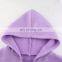 Hot selling custom logo women long sleeve zip up white purple crop top hoodie