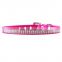 Durable 3 rows diamond PU leather material pet collars
