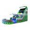 Green Tropical Waterslide Pool Commercial Grade Inflatable Marble Water Slide Kids Adults