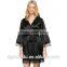 Fashion women lace-purfle black satin robe 2016 hot sell