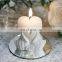 Premium Glass Mirror Candle Holder Plates