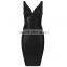 Summer dress Gold black red green Bandage Women's sleeveless v neck Evening Party Dress Bandage Bodycon Women Wearing
