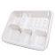 Biodegradable Rectangle 5-Compartment Plates Sugarcane pulp Bagasse Food Trays