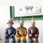 Vintage Antique Style Colorful Porcelain Three Sitting Emperors Ceramic Figurines Sculptures Statues