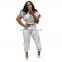 Fashion Split Cuff Casual Solid Color Sweater Set Womans Tracksuit Jogger Suit Woman