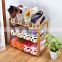 Home Use Furniture Commercial Foldable Cabinet Adjustable Double Deck Layer PP Plastic Cheap Shoe Rack