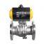 COVNA 6 inch Stainless Steel Pneumatic Control Flange Ball Valve with Mounting Flange pneumatic control valve