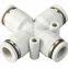 PZA 4mm/6mm/8mm/10mm/12mm/16mm 4 Way cross connector Pneumatic Hose Quick Fitting