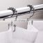 HIgh Quality Stainless Steel Doucle Glide Roller Shower Curtain Hooks Set of 12 Rings