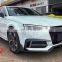 Runde High Quality Body Kit Car Modification Parts Carbon Fiber Front Rear Lip Spoiler Wrap Angle For Audi A4 B9 body kit