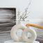 Hot Sale Home Decor New Frosted Flower Plain Ceramic Nordic Donut Vase For Wedding Centerpiece