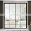 Aluminum Frame Three Tracks Narrow Sliding Glass Doors/ Hanging Doors/Slim Frame Sliding Door