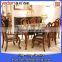 8 seater marble top wooden cardining table for hotel/home use