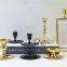 Matte Black Candle Holder Decorative Fan Shape Iron Gold Plate Candle Holder