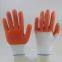 White Polyester Thread Knitted PVC Palm and Fingers Coated Water-proof Safety Work Gloves