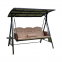 Indoor & Outdoor Furniture Modern 3-Seater Metal Frame Patio Swing Chair With Foldable Table & Padded Cushion Can Be Used As Bed