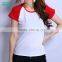Color Sleeves Custom Logo Round Neck Woman t Shirt