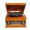 Antique Wooden Desktop Turntable Vinyl Record Player Gramophone With Radio,CD/MP3/USB Player,usb and PC Encoding,LED