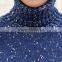 Snowflake little variegated warm thick knit high collar hedging sweater