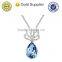 high quality custom multi colored crystal water drop jewelry necklace for sale