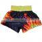 hot sale 100% polyester muay thai boxing shorts with sublimation printing dragon
