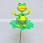 4 Inch Cartoon Plastic Frog on Lotus Garden Ornaments, Garden Sticks Quality Choice