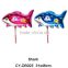 2016 Wholesale inflatable shark shaped foil balloon cup stick helium balloon for party event decoration