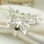 fashionable butterfly shape crystal metal alloy napkin rings for wedding
