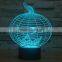 3D illusion bulbing LED Night Light 7 Color Change Touch Switch LED Table Desk Lamp Novelty Lighting Pumpkin light For Hallowen