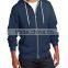 100% cotton french terry navy blue mens hoodie