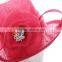 2015 Summer New Arrival Red Sinamay Church Hat Dress Hat Junesyoung