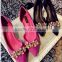 women's shoes diamond suede side empty pointed OL shoes